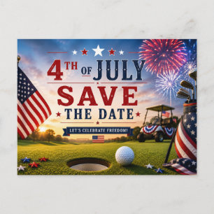 Cartão Postal De Anúncio 4 de Julho Dia da Independência para Festa de Golf