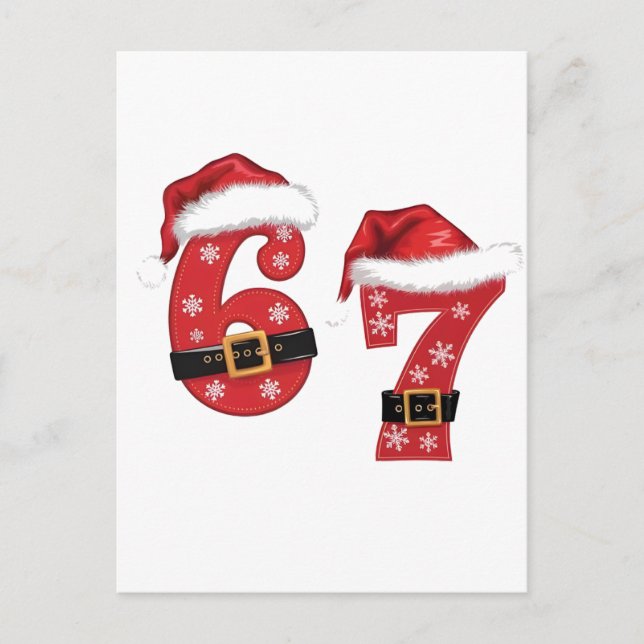 Cartão Postal De Anúncio 67 Mason Vamos Sandy Christmas 67 Meme Engraçado (Frente)