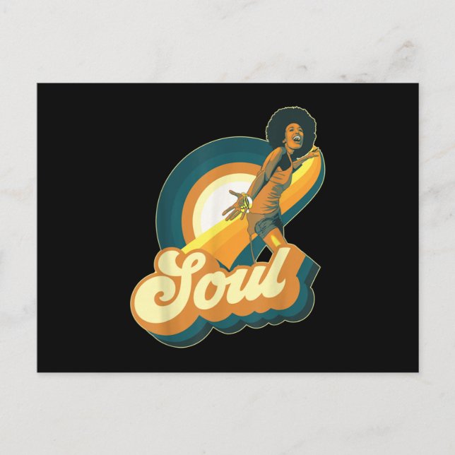 Cartão Postal De Anúncio 70s Funk Afro Disco Soul (Frente)