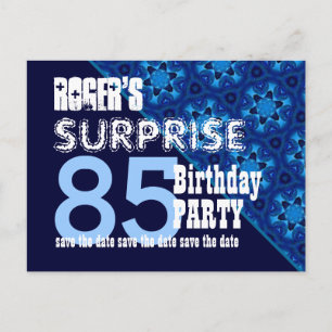 Cartão Postal De Anúncio 85º aniversário surpresa Salvar a data Diagonal VB