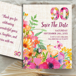 Cartão Postal De Anúncio 90 Anos Flores 90 Floral Linen