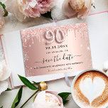 Cartão Postal De Anúncio 90 de aniversário rosa dourado dourado salvar a da<br><div class="desc">Uma cinta e uma moda Salve a placa Date para uma festa de aniversário 90. fundo rosa de gradiente dourado decorado com rosa dourado e gotas luminosas de prata sujas. Personalize e adicione uma data e um nome/texto. O texto: Salvar a Data é gravado com um script de estilo com...</div>