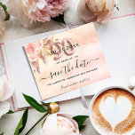 Cartão Postal De Anúncio 90th birthday pampas rose florals save the date<br><div class="desc">A feminine Save the Date for a 90th birthday party. A blush pink, rose gold gradient background decorated with blush pink florals and pampas grass. Personalize and add a date and name/age. The text: Save the Date is written with a large trendy hand lettered style script. Number 90 is written...</div>