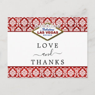 Cartão Postal De Anúncio A Coleção de Casamentos Glitter Damask Las Vegas