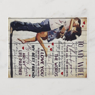 Cartão Postal De Anúncio À Minha Esposa Presente Citações de Amor Pres