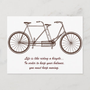 Cartão Postal De Anúncio A vida é como andar de bicicleta...