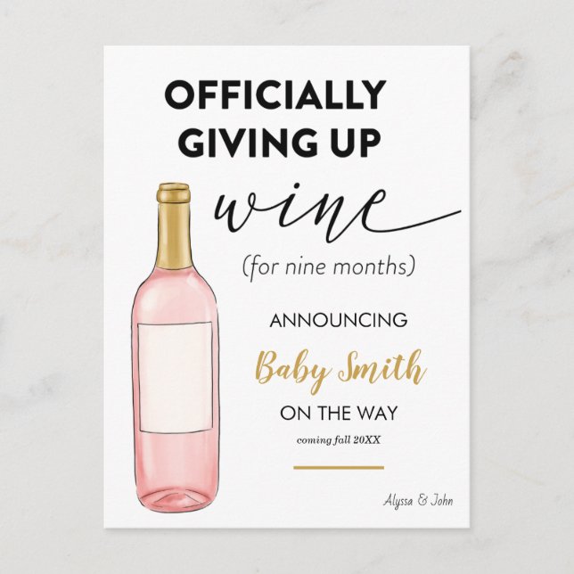 Cartão Postal De Anúncio Abdicar Oficialmente Da Gravidez Engraçada De Vinh (Frente)