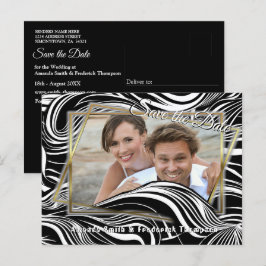 Cartão Postal De Anúncio Abstratos contínuos criativos em preto e branco