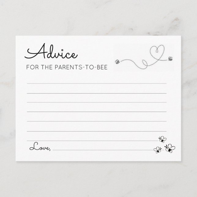 Cartão Postal De Anúncio Aconselhamento dos pais em abelhas (Frente)