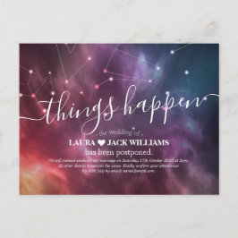 Cartão Postal De Anúncio Adiamento De Casamento Acontece A Nebulosa Da Galá