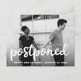 Cartão Postal De Anúncio Adiamento de Casamento com Foto em Letra Manuscrit