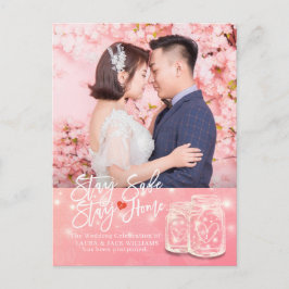 Cartão Postal De Anúncio Adiamento de casamento Fique em casa e mantenha-se