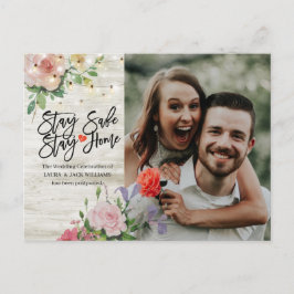 Cartão Postal De Anúncio Adiamento de casamento Fique em casa e mantenha-se