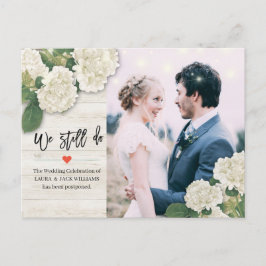 Cartão Postal De Anúncio Adiamento de Casamento Nós Ainda Fazemos Fotos de