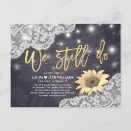 Cartão Postal De Anúncio Adiamento de Casamento Nós Ainda Fazemos Renda Gir