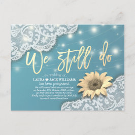 Cartão Postal De Anúncio Adiamento de Casamento Nós Ainda Fazemos Renda Gir