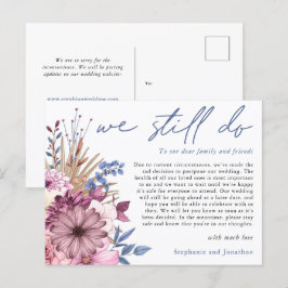 Cartão Postal De Anúncio Adiamento de Casamento Nós Ainda Fazemos Script Fl