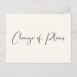 Cartão Postal De Anúncio Adiamento do Casamento Mudança de Planos Creme Cla