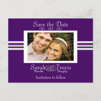 Cartão Postal De Anúncio Adicionar a sua própria fotografia - Roxo