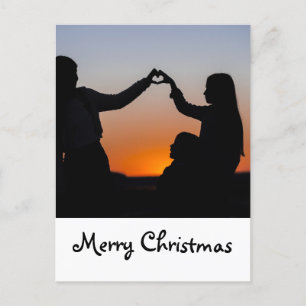 Cartão Postal De Anúncio adicione seu cartão de natal de caligrafia perso