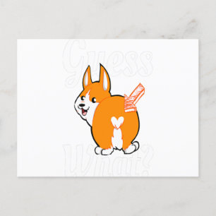 Cartão Postal De Anúncio Adivinhe O Que Rabo De Corgi Amantes De Cachorro