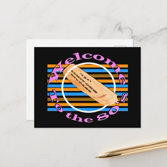 Cartão Postal De Anúncio Admitir um tíquete - ao anos 80 (Frente/Verso In Situ)