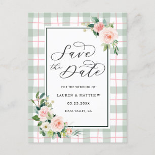 Cartão Postal De Anúncio Água-flor Casamento Salve a Data