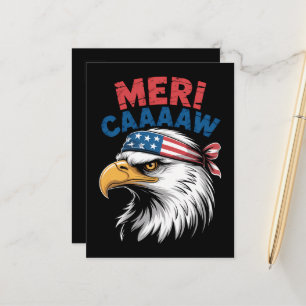 Cartão Postal De Anúncio Águia Patriótica da Liberdade do Dia 4 de Julho