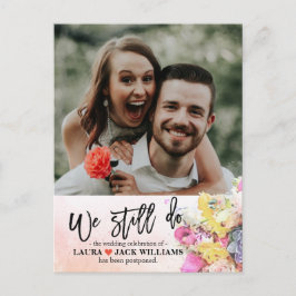Cartão Postal De Anúncio Ainda Fazemos Adiamento De Casamento Reagendado Fo