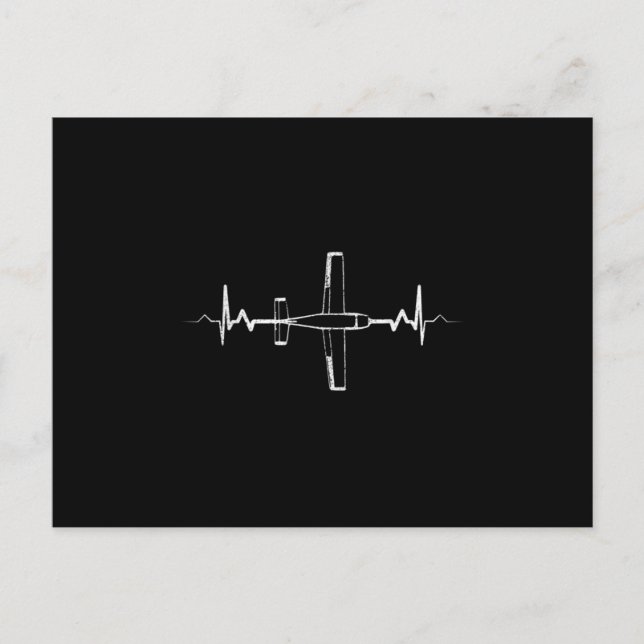 Cartão Postal De Anúncio Airplane Heartbeat Pilot Aviation RC Model Flight (Frente)