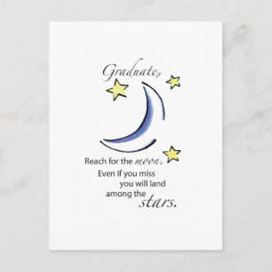 Cartão Postal De Anúncio Alcance de formando para Lua, Parabéns
