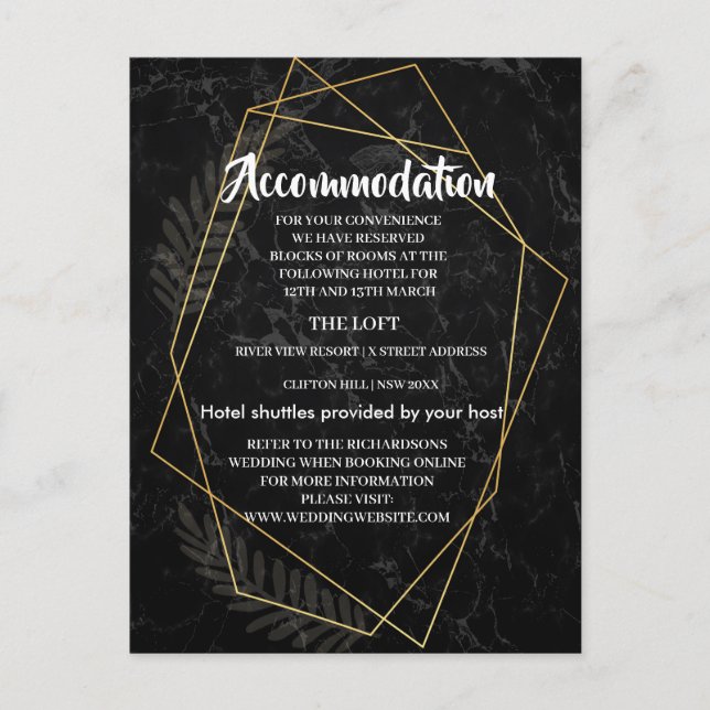 Cartão Postal De Anúncio Alojamento Geométrico de Faux Marble (Frente)