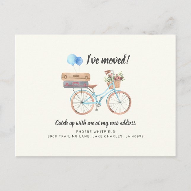 Cartão Postal De Anúncio Alteração Chic de Movimentação de Endereço (Frente)