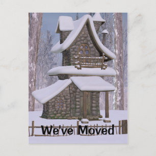 Cartão Postal De Anúncio Alteração da casa da pedra Whimsical Mudança da pl