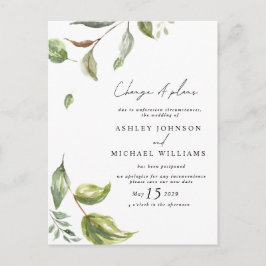 Cartão Postal De Anúncio Alteração de Data de Casamento do Script de Cores 