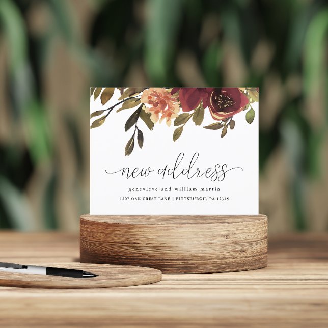 Cartão Postal De Anúncio Alteração de Endereço do Novo Buquê de outono (Criador carregado)
