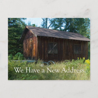 Cartão Postal De Anúncio Alteração do Cartão de Endereço - Woodland Shack
