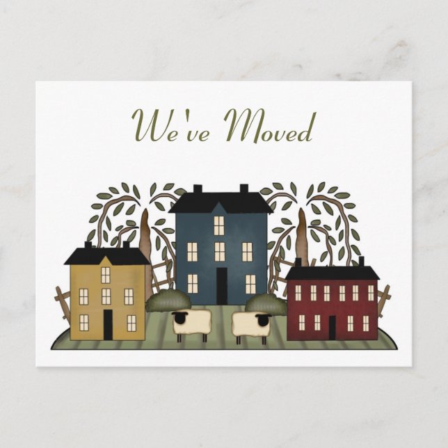 Cartão Postal De Anúncio Alteração do Cartão de Posto de Endereço (Frente)