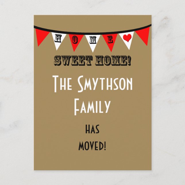 Cartão Postal De Anúncio Alteração do Cartão-Postal de Endereço - Bunting (Frente)