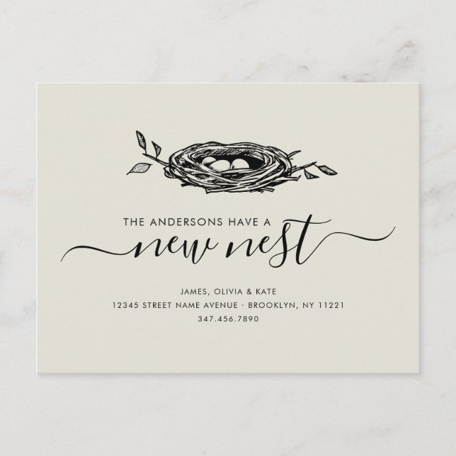 Cartão Postal De Anúncio Alteração moderna de endereço inicial do novo ninh (Frente)