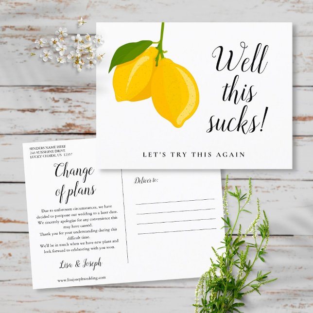 Cartão Postal De Anúncio Alterar a Data Adiada do Evento Cancelado (Criador carregado)