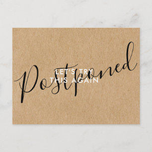 Cartão Postal De Anúncio Alterar a data adiada para o evento cancelado