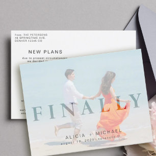 Cartão Postal De Anúncio Alterar a data adiada para salvar foto de casament