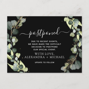 Cartão Postal De Anúncio Alterar a data de adiamento do Eucalyptus Greenery