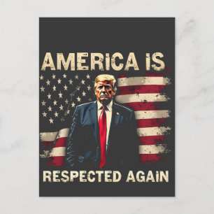 Cartão Postal De Anúncio América é respeitada novamente Trump USA 4 de julh