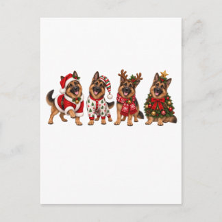 Cartão Postal De Anúncio Amigos de Natal Pastor Alemão de Natal