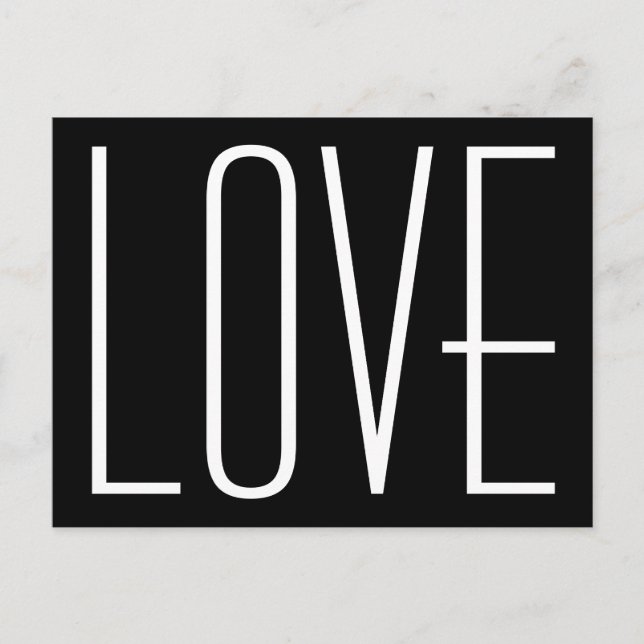 Cartão Postal De Anúncio Amor a Preto e Branco Salva a Data (Frente)