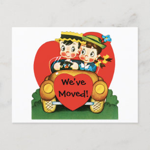 Cartão Postal De Anúncio Amor e Romance Antigos, Mudança de Endereço