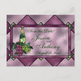 Cartão Postal De Anúncio Amor pelo Vinho Salvar a Data