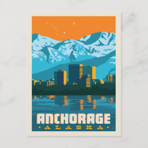 Cartão Postal De Anúncio Anchorage, Alasca   Salvar a data